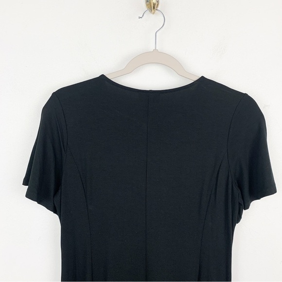 J. Jill Wearever Collection Black Flutter Sleeve Stretch Jersey Knit Maxi Dress - Picture 4 of 7